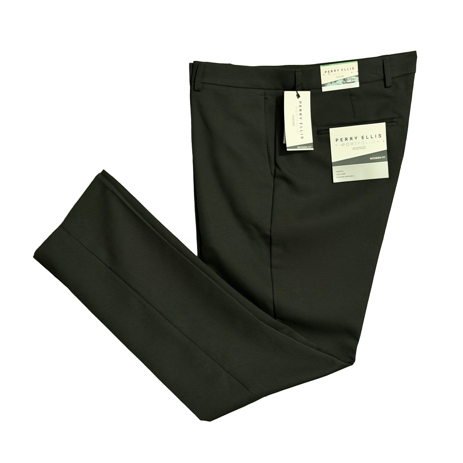 Perry Ellis Portfolio Pants Men's 32"x30" Dress Pants Modern Fit Charcoal