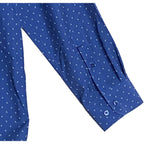 Nautica Dress Shirt Men's XL 17-17.5 34/35 Performance Slim Fit Blue Geo