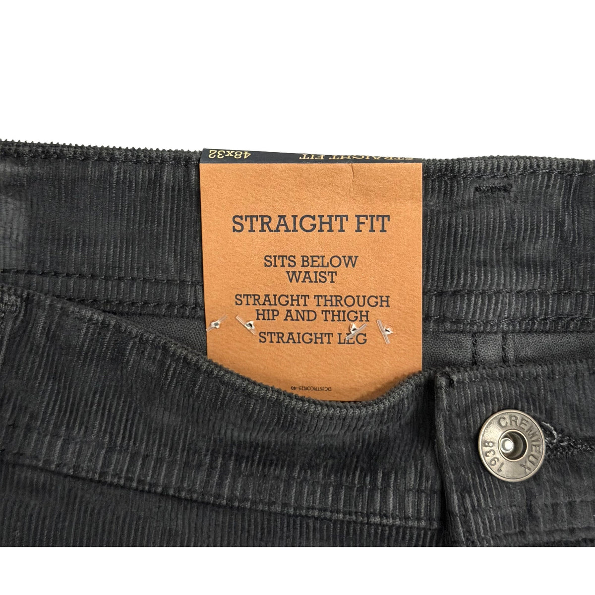 Daniel Cremieux Corduroy Pants Men's 50"x32" Straight Fit Stretch Charcoal
