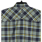L.L. Bean Casual Shirt Men's Small SunSmart Cool Weave Navy Night Plaid