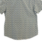 Bugatchi Shirt Men's Small Short Sleeve Shaped Fit Button-Up Cool Mint Geo