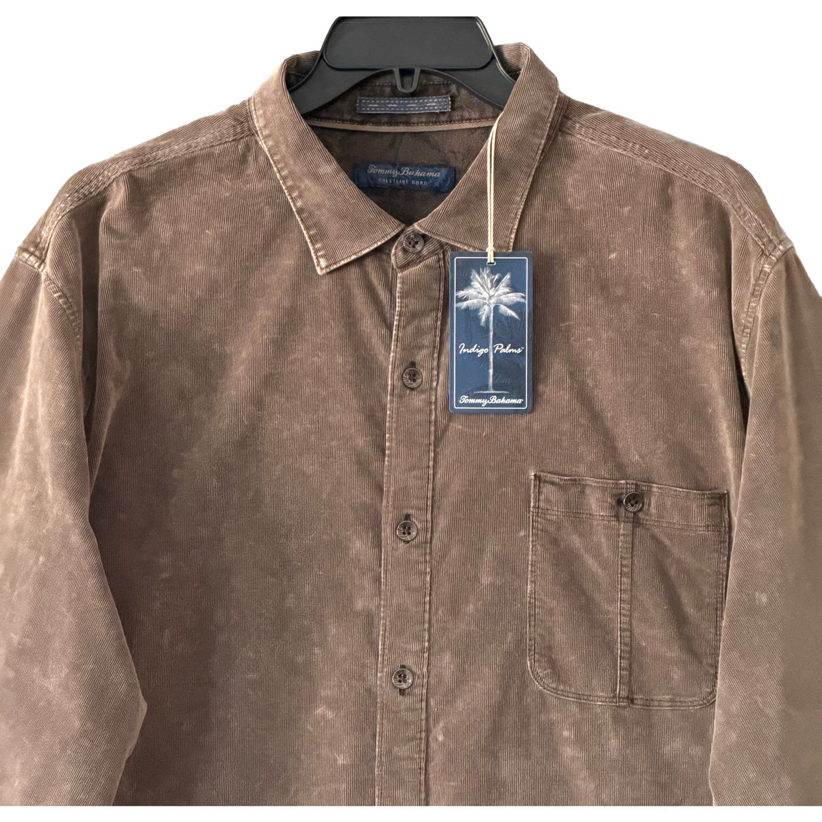 Tommy Bahama Corduroy Shirt Men's XXL Coastline Cord Sun Fade Brownstone