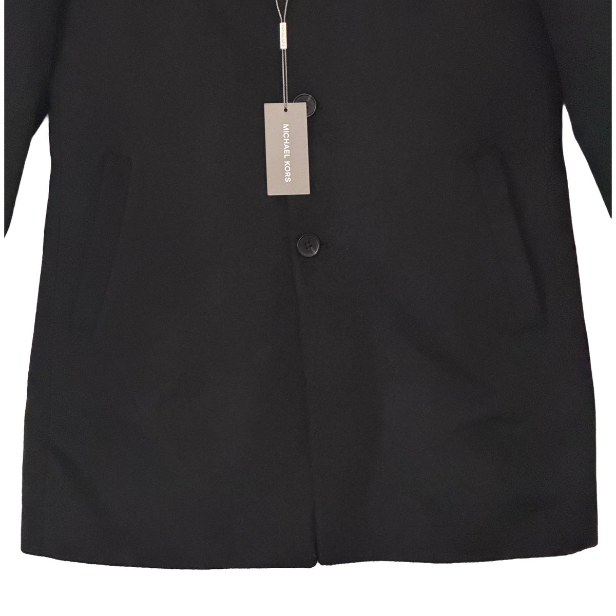 Michael Kors Hanover Overcoat Men's 38 Regular Slim Fit Wool Blend Black