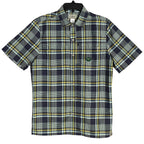 L.L. Bean Casual Shirt Men's Small SunSmart Cool Weave Navy Night Plaid
