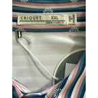 Criquet Polo Shirt Men's XXL Stretch Short Sleeve Sun Stripe Navy