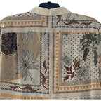 Murano Camp Shirt Men's XLT Big & Tall Bandana Print Linen Blend Egg Shell