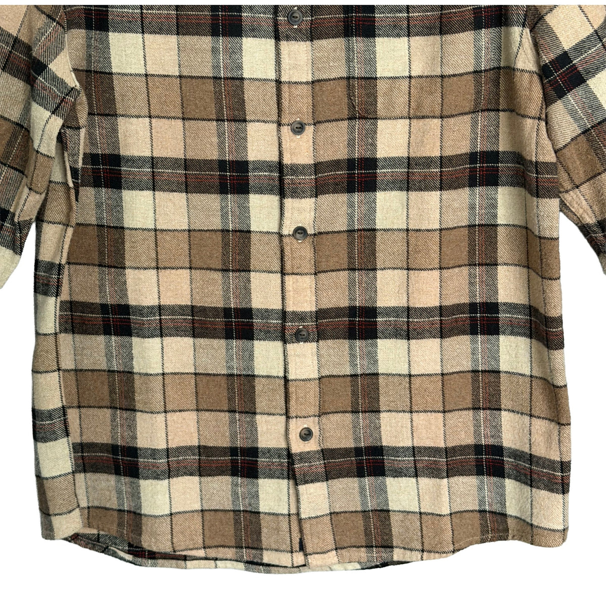 The Normal Brand Shirt Men's Medium Long Sleeve Soft Flannel Mink Plaid