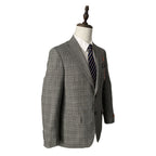 Tallia Suit Jacket Men's 42 Long Stretch Wool Blend Cream/Brown Plaid