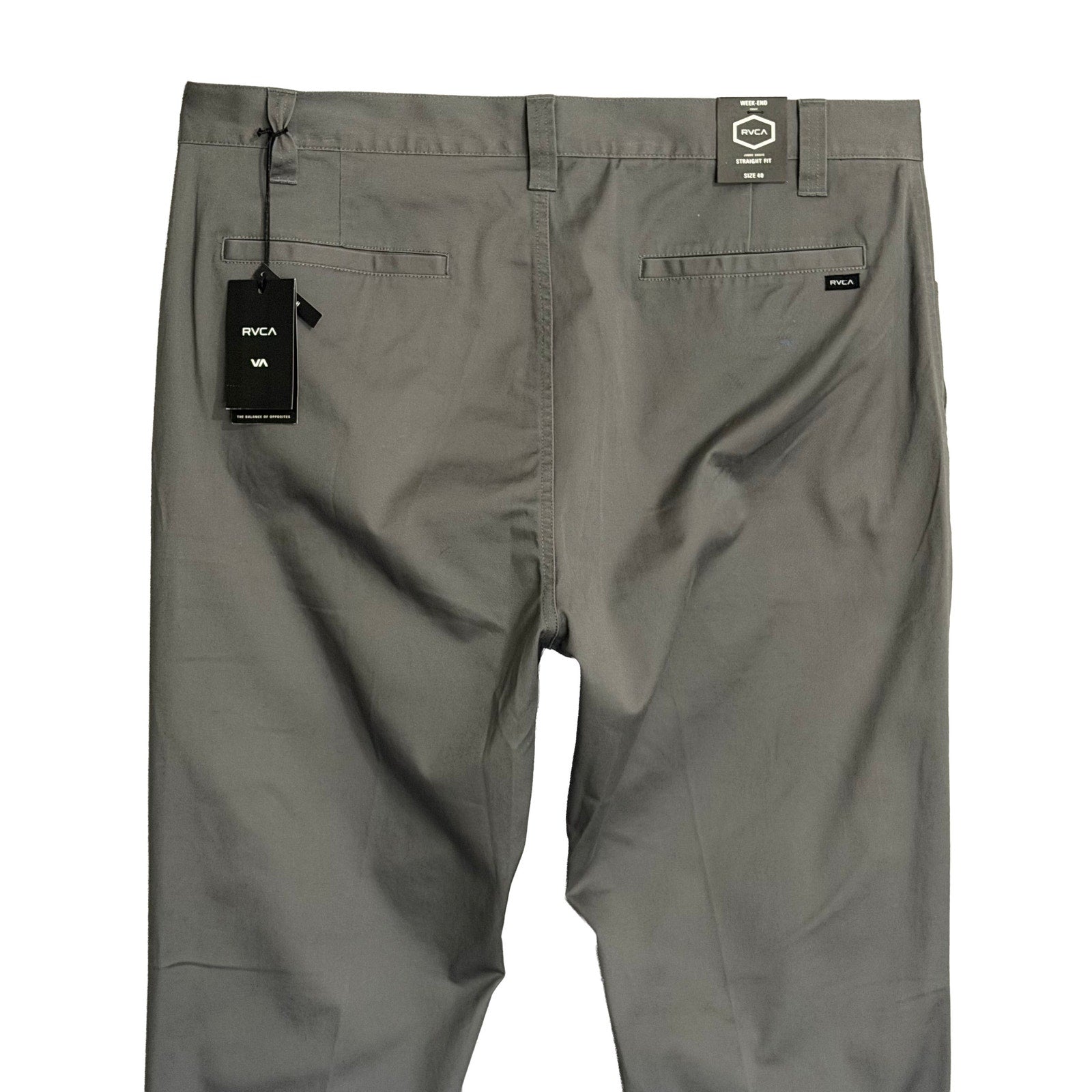 RVCA Week-End Pant Men's 40"x34" Straight Fit Stretch Fabric Smoke Gray