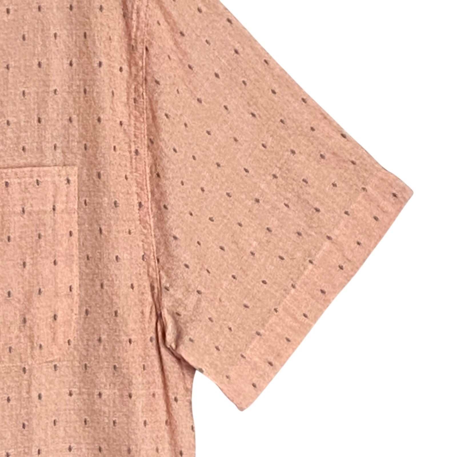 The Normal Brand Shirt Men's Small Short Sleeve Button-Up Copper Dobby