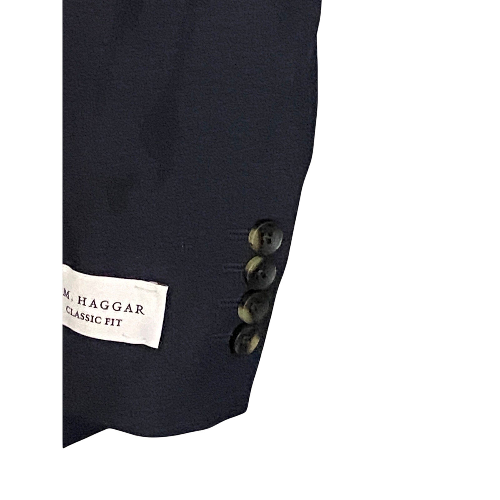 Haggar Suit Jacket Men's 38 Regular Classic Fit Stretch Solid Dark Blue