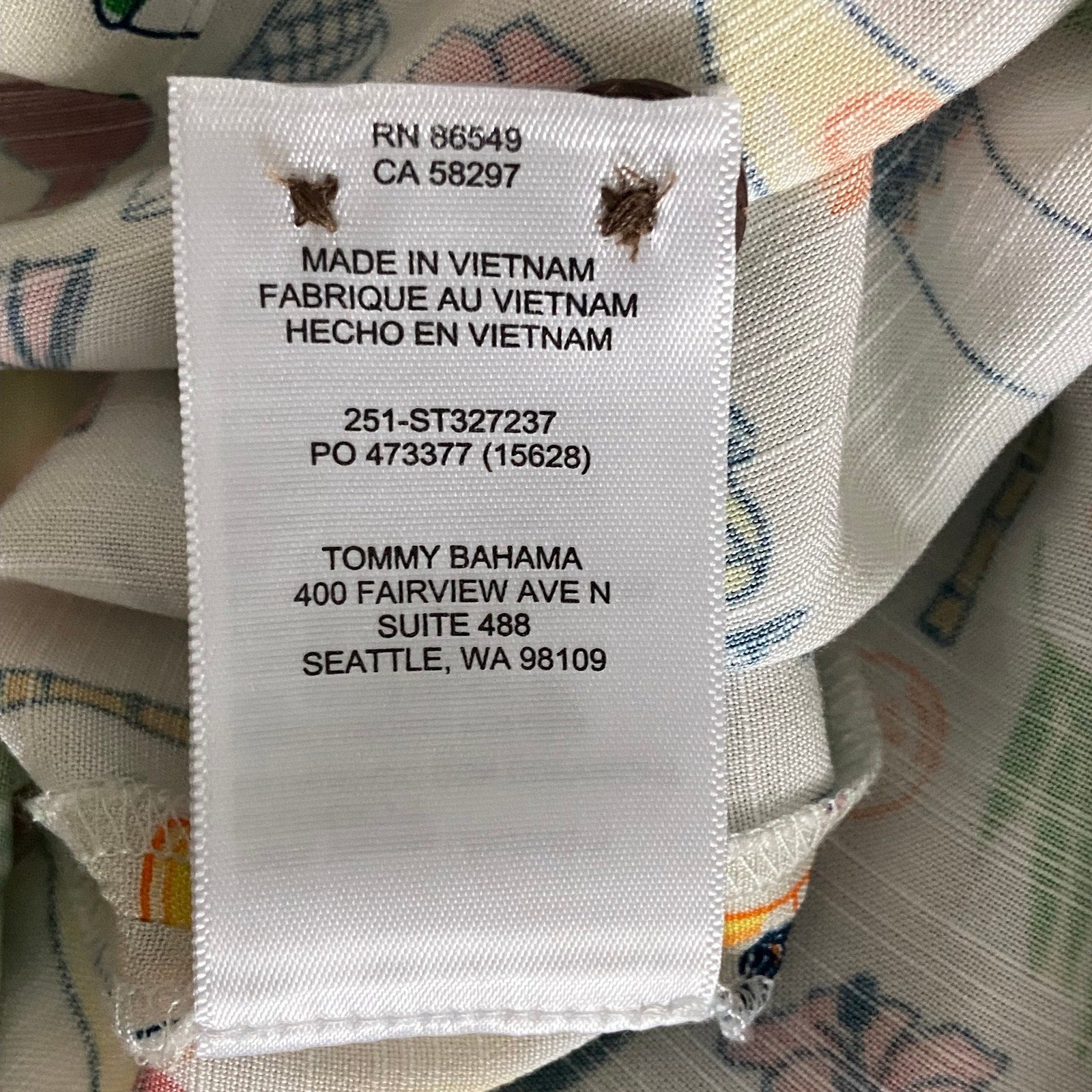 Tommy Bahama Shirt "The Veracruz Cay Lemon Lounge" Men's Medium Foggy Dew