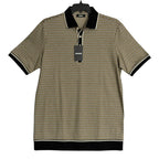 Murano Polo Shirt Men's LT Big & Tall Short Sleeve Brown Black Houndstooth