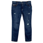 Sun + Stone Jeans Men's 36x30 Slim-Fit Distressed Blue Denim Riverview Wash