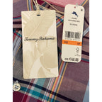 Tommy Bahama Men's Small "Lazlo Cheers Check" Shirt Silk Blend Stretch