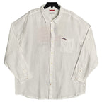 Tommy Bahama Men's 3XL Marlin & Stripes Long Sleeve Linen Shirt White