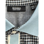 Murano Polo Shirt Men's XLT Big & Tall Short Sleeve Blue & Black Houndstooth