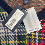 Daniel Cremieux V-Neck Sweater Men's Large Patchwork Plaid Fine Merino Wool