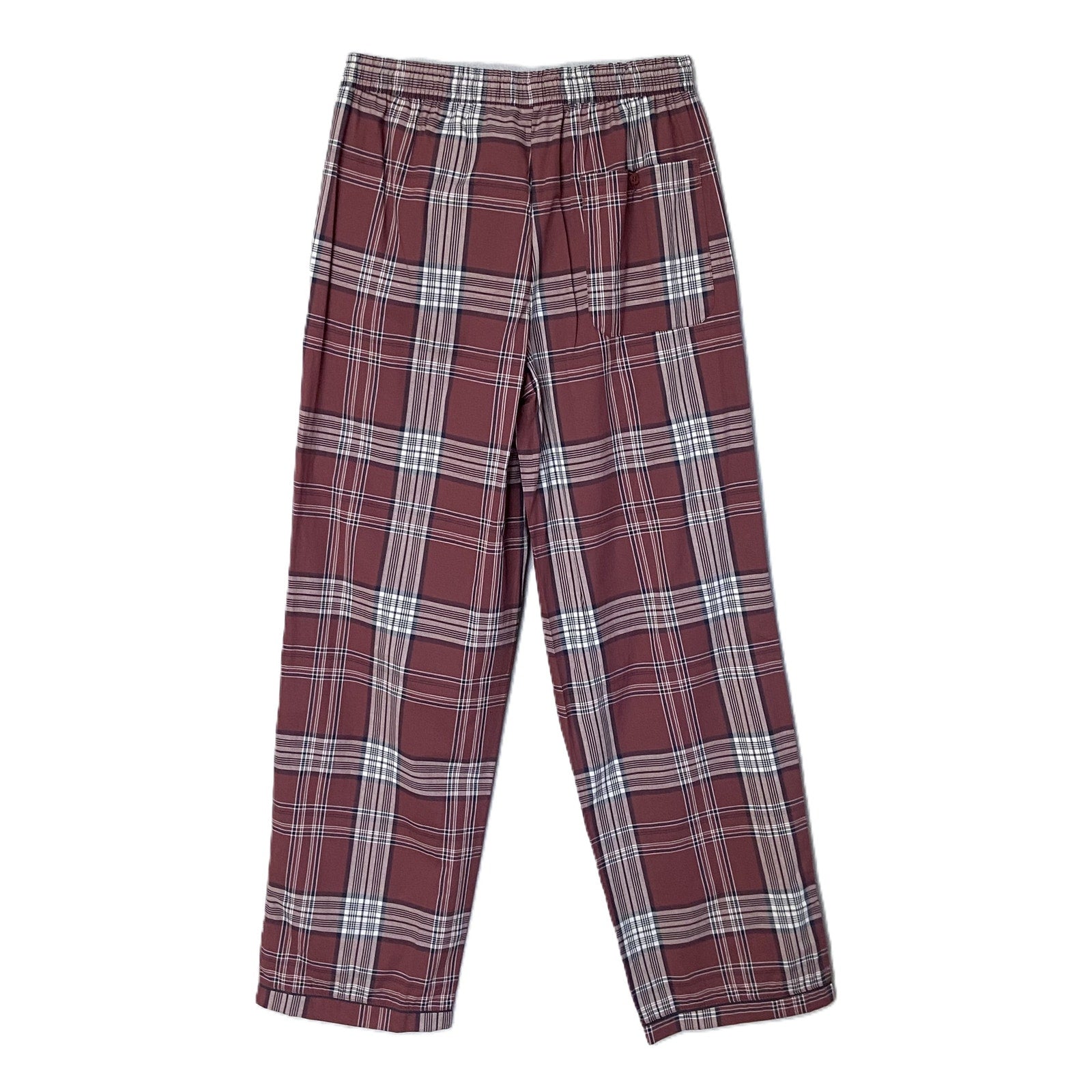 Ted Baker Sleep Pant Men's Small Woven Cotton Drawstring Pockets Red Plaid