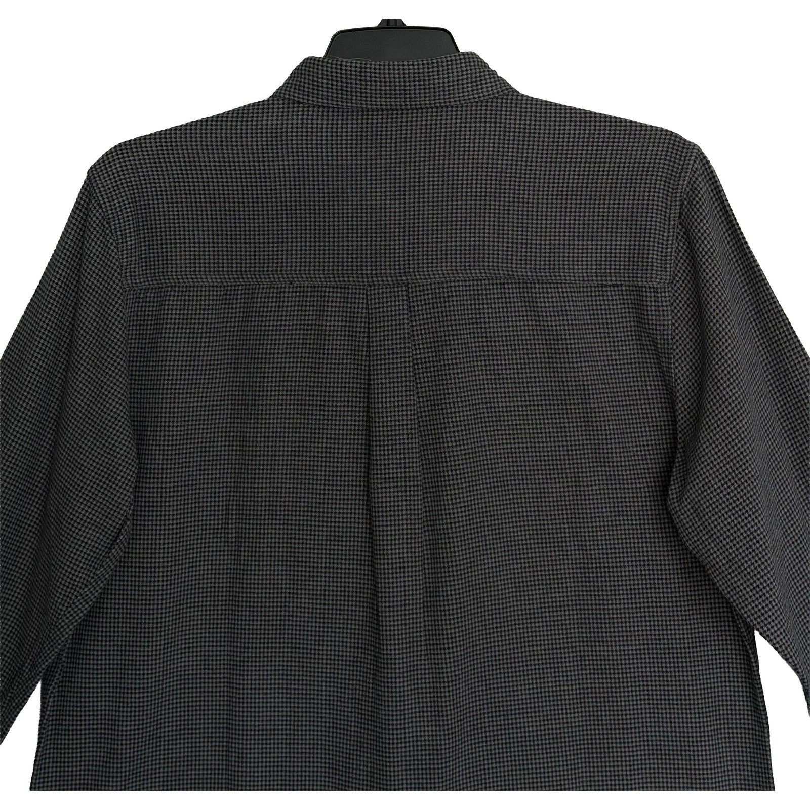BDG Button-Up Shirt Men's Large Long Sleeve Gray Micro-Houndstooth