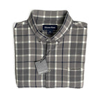 Mizzen+Main Men's XXL Trim Fit City Flannel Dress Shirt Pewter Timothy Plaid
