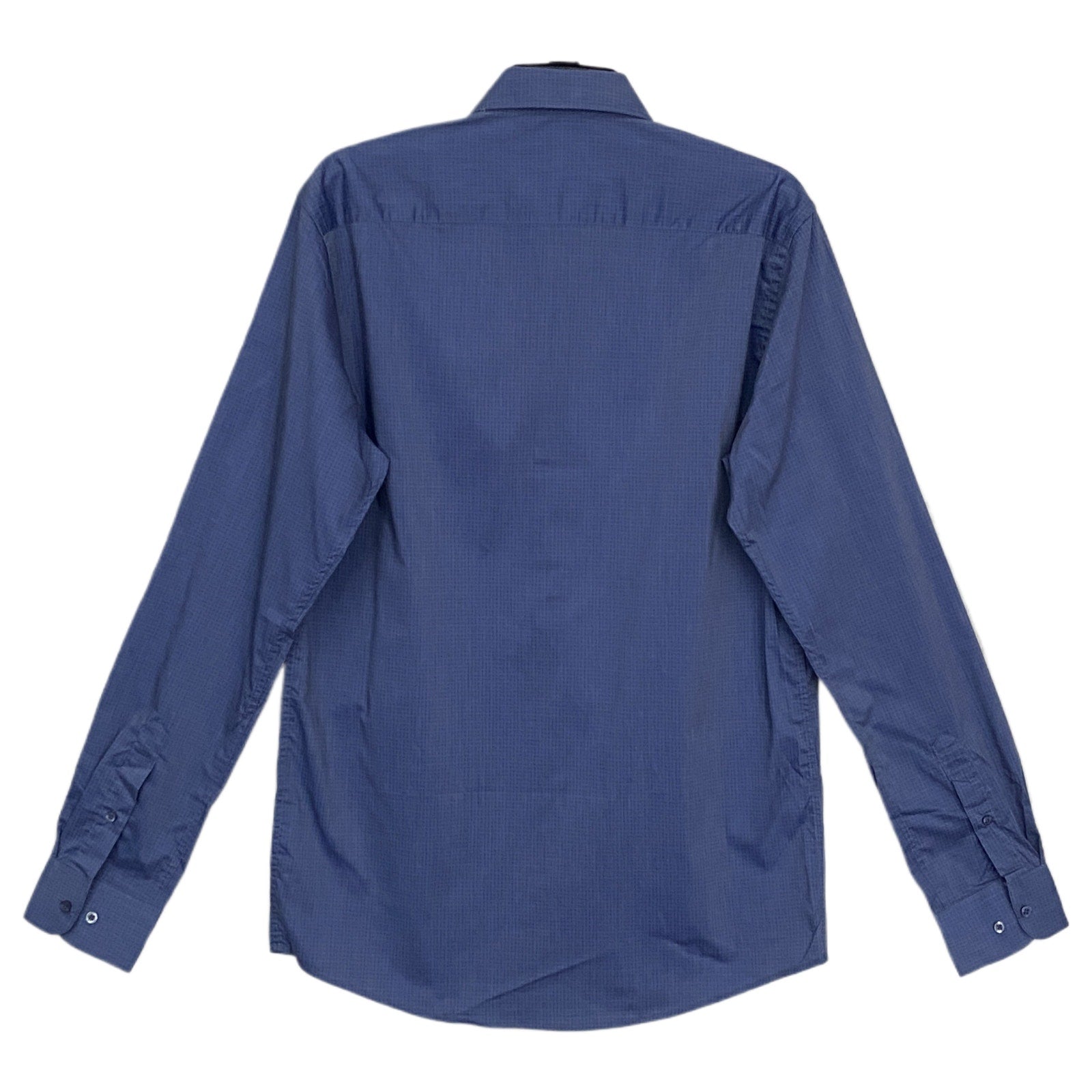 Lucky Brand Men's 15-15.5 34/35 Slim Fit Dress Shirt Blue Geo Print Stretch