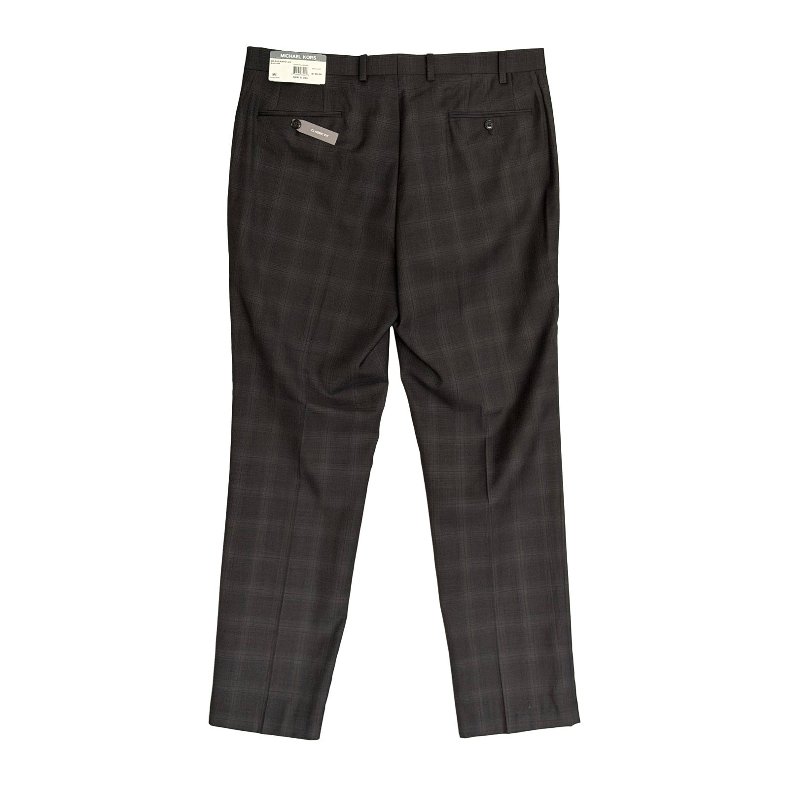 Michael Kors Dress Pants Men's 36"x32" Classic Fit Wool Blend Charcoal/Brown