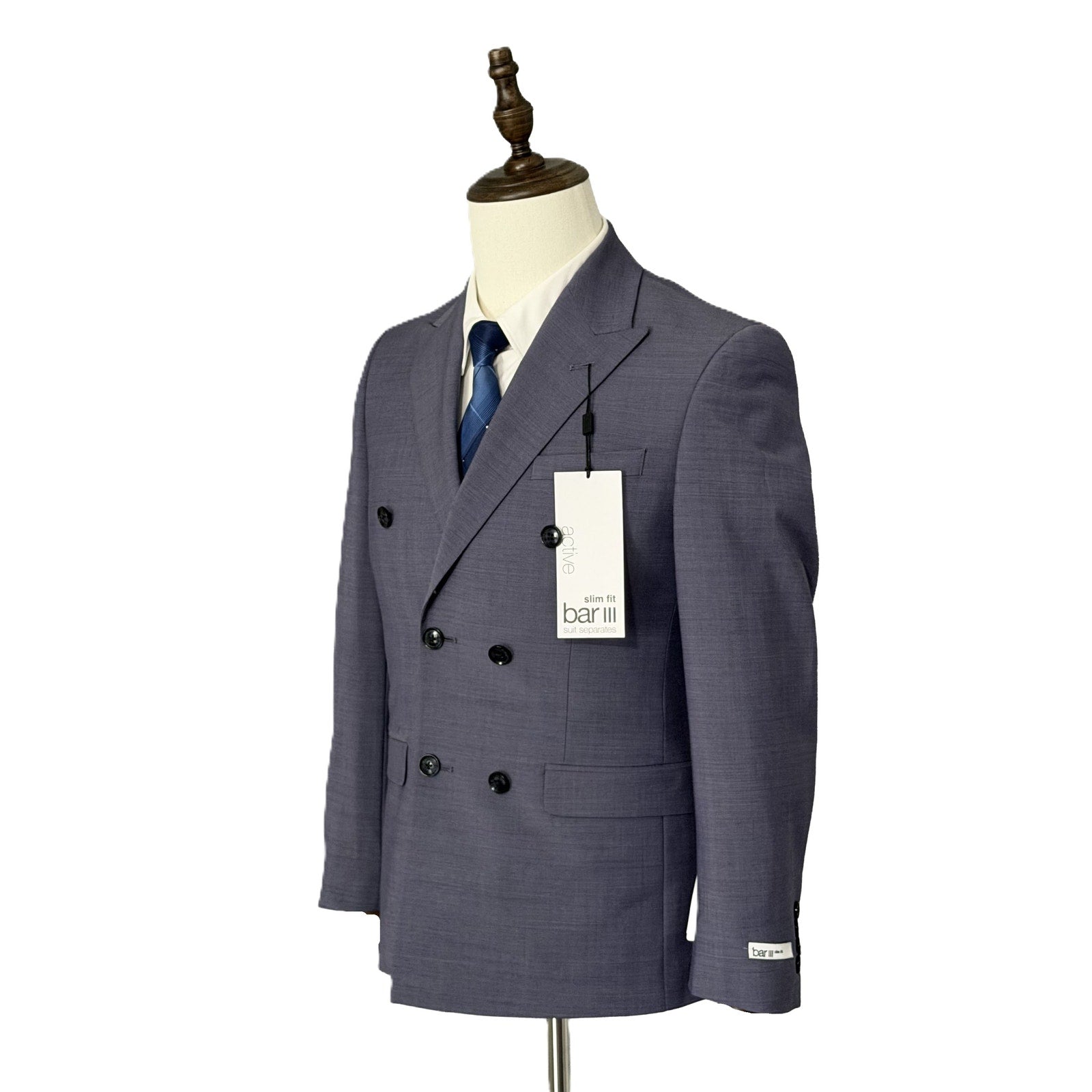 Bar III Suit Jacket Men's 34S Slim Fit Wool Blend Stretch Fabric Lavender