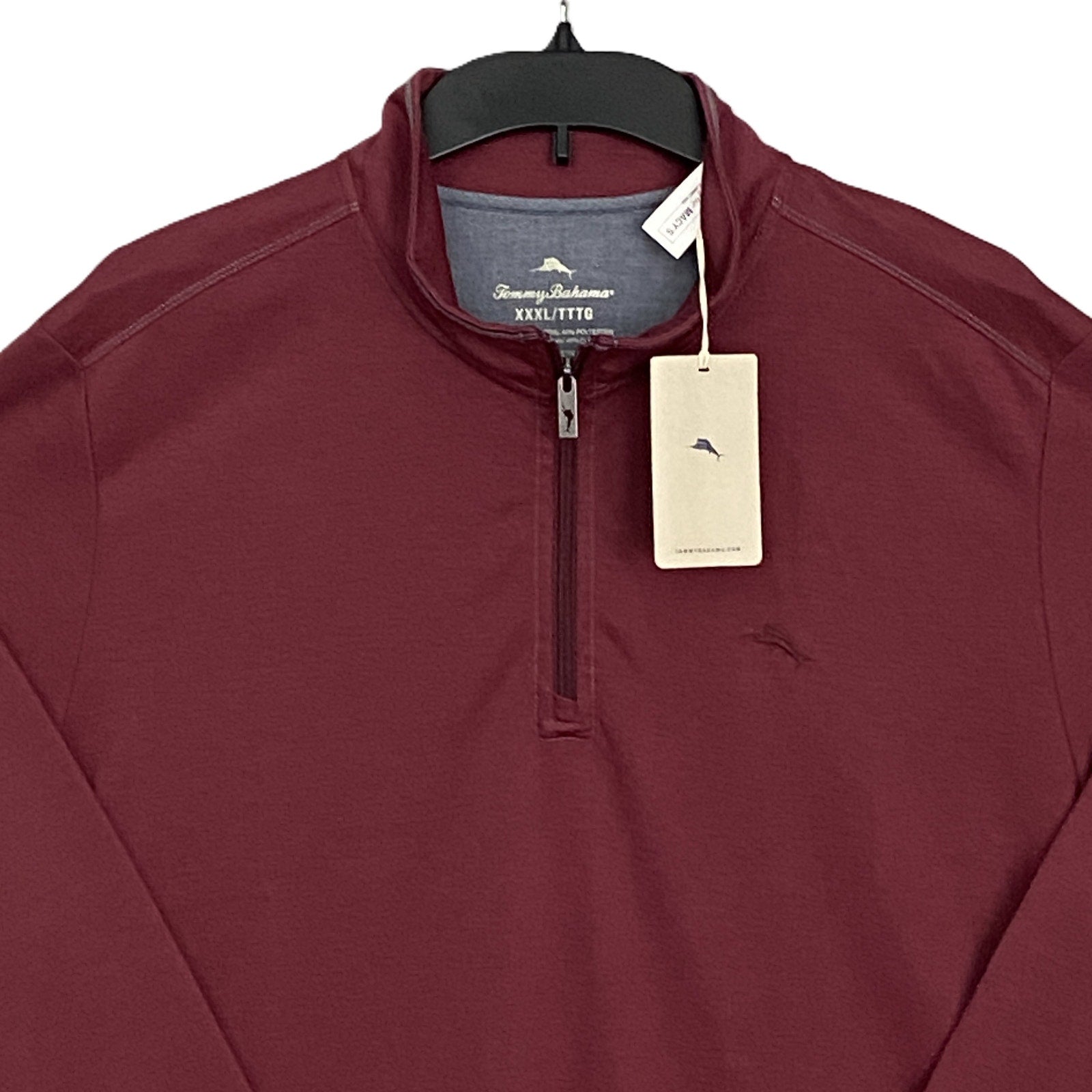Tommy Bahama Men's XXXL 1/4 Zip Pullover Mock Neck Red
