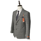 Tallia Men's 38 Regular Suit Jacket Stretch Wool Blend Cream/Brown Plaid
