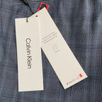 Calvin Klein Suit Pant Men's 30"x30" Slim Fit Stretch Grey & Blue Plaid