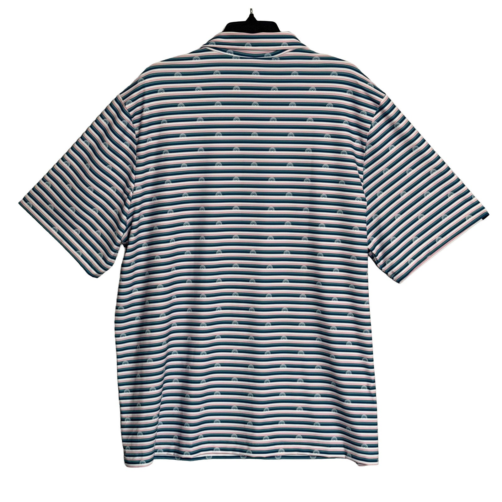 Criquet Polo Shirt Men's XXL Stretch Short Sleeve Sun Stripe Navy