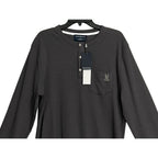 Psycho Bunny Henley T-Shirt Men's XL Long Sleeve Chest Pocket Dark Gray