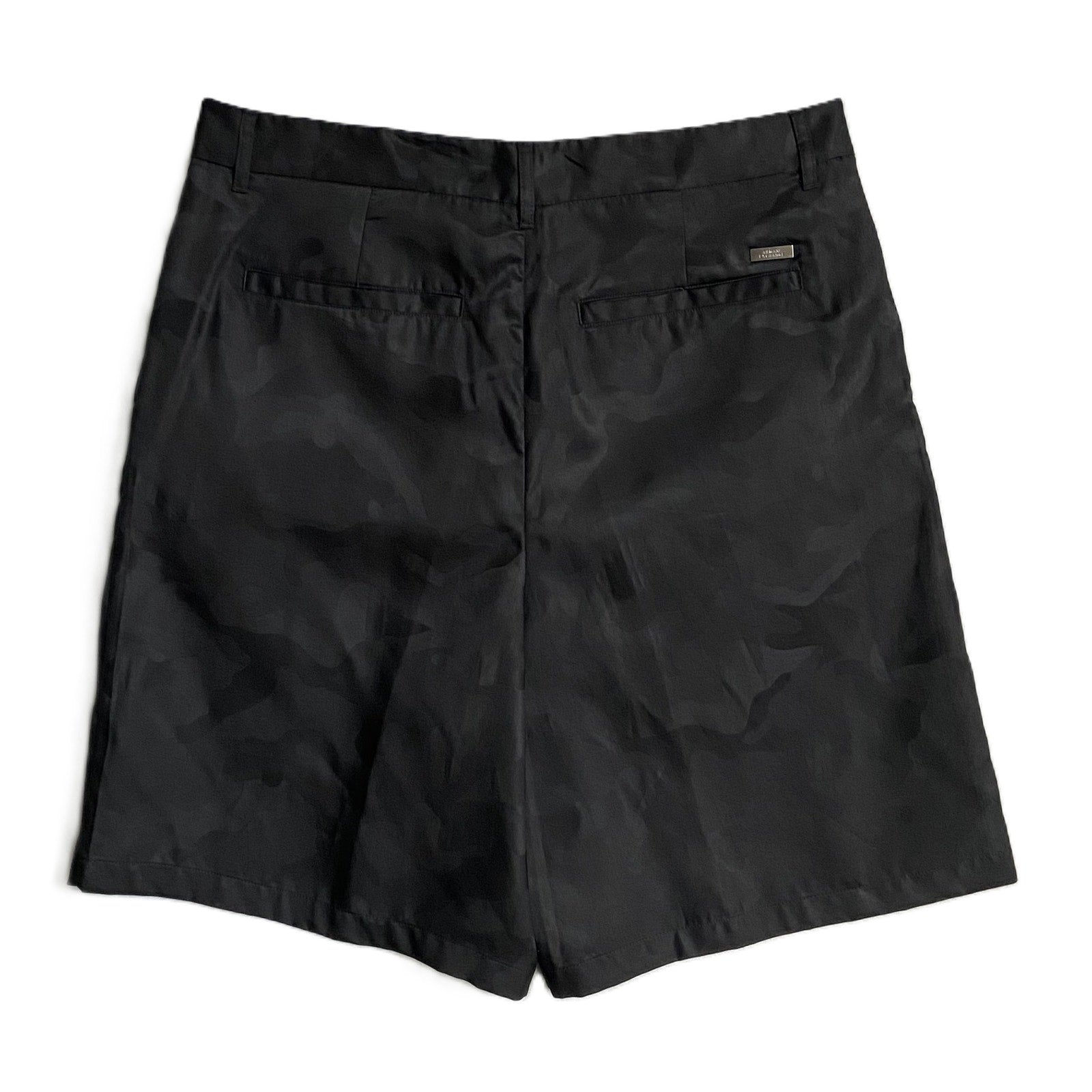 Armani Exchange Shorts Men's 34W Black Camo Lyocell Shorts 9" Inseam NEW