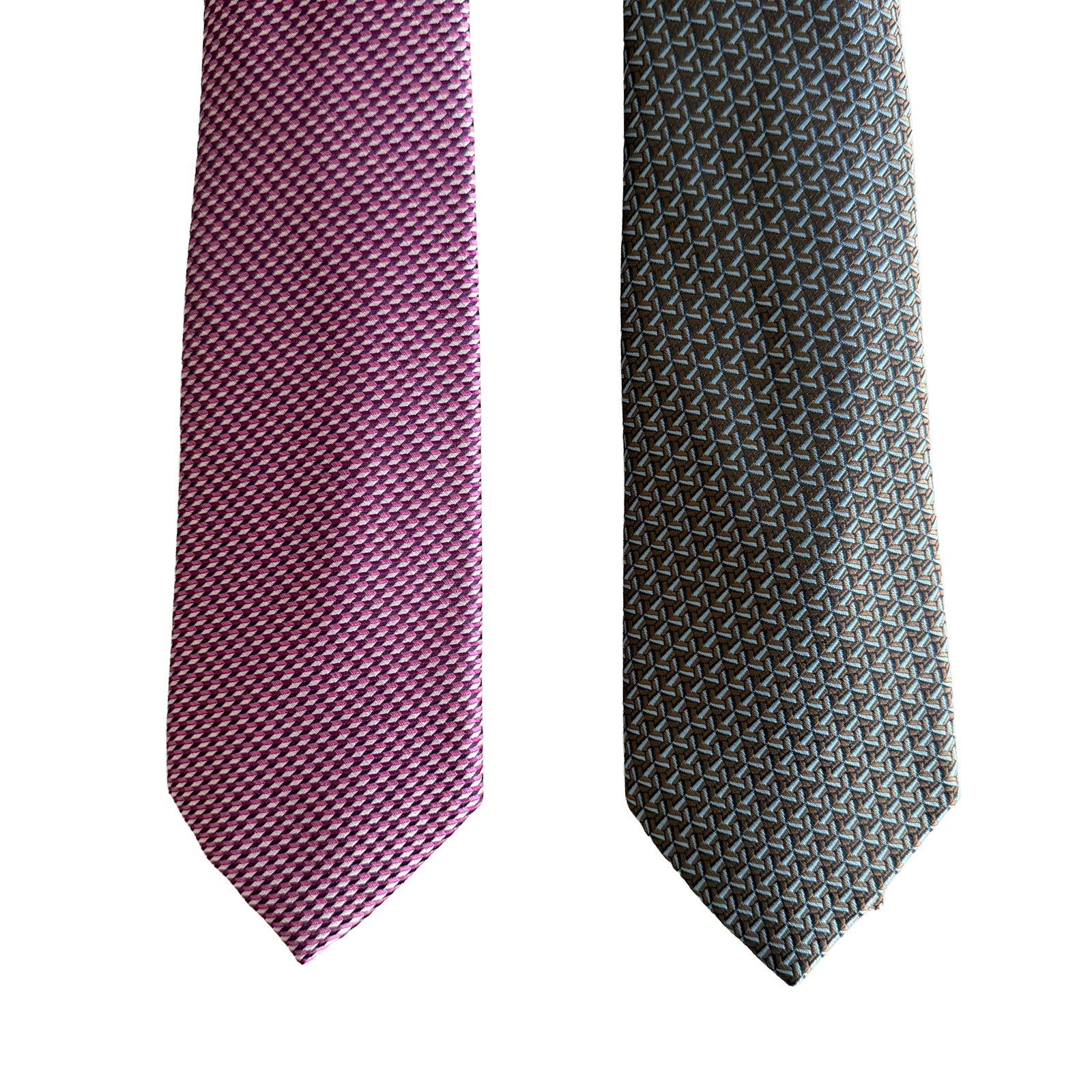 Perry Ellis Portfolio Men's Ties Lot of 2 Red Bartolle Mini & Brown Mackin Geo