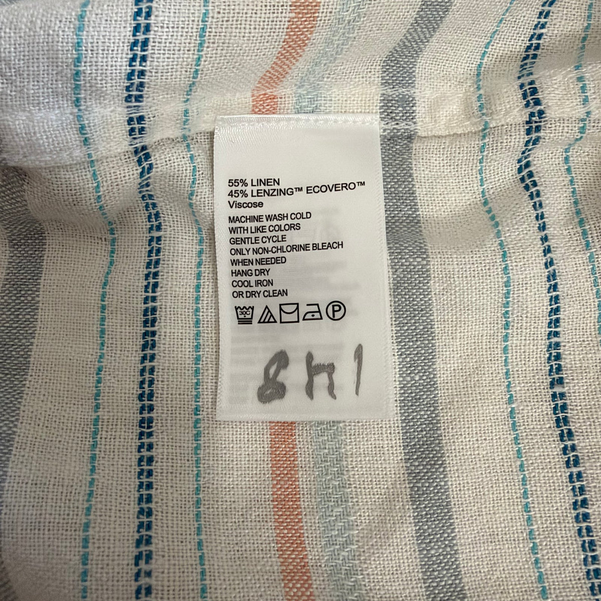 Tommy Bahama Shirt Men's Large Castelo Baja Linen Multicolor Stripe Hooded