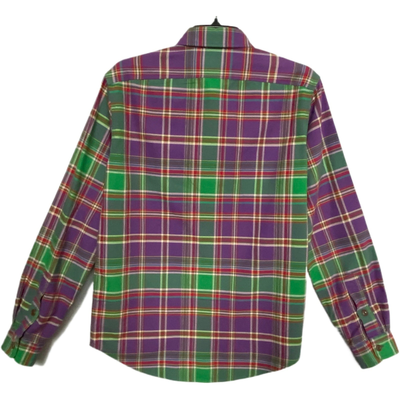 Polo Ralph Lauren Shirt Men's Small Classic Fit Long Sleeve Purple/Green Plaid