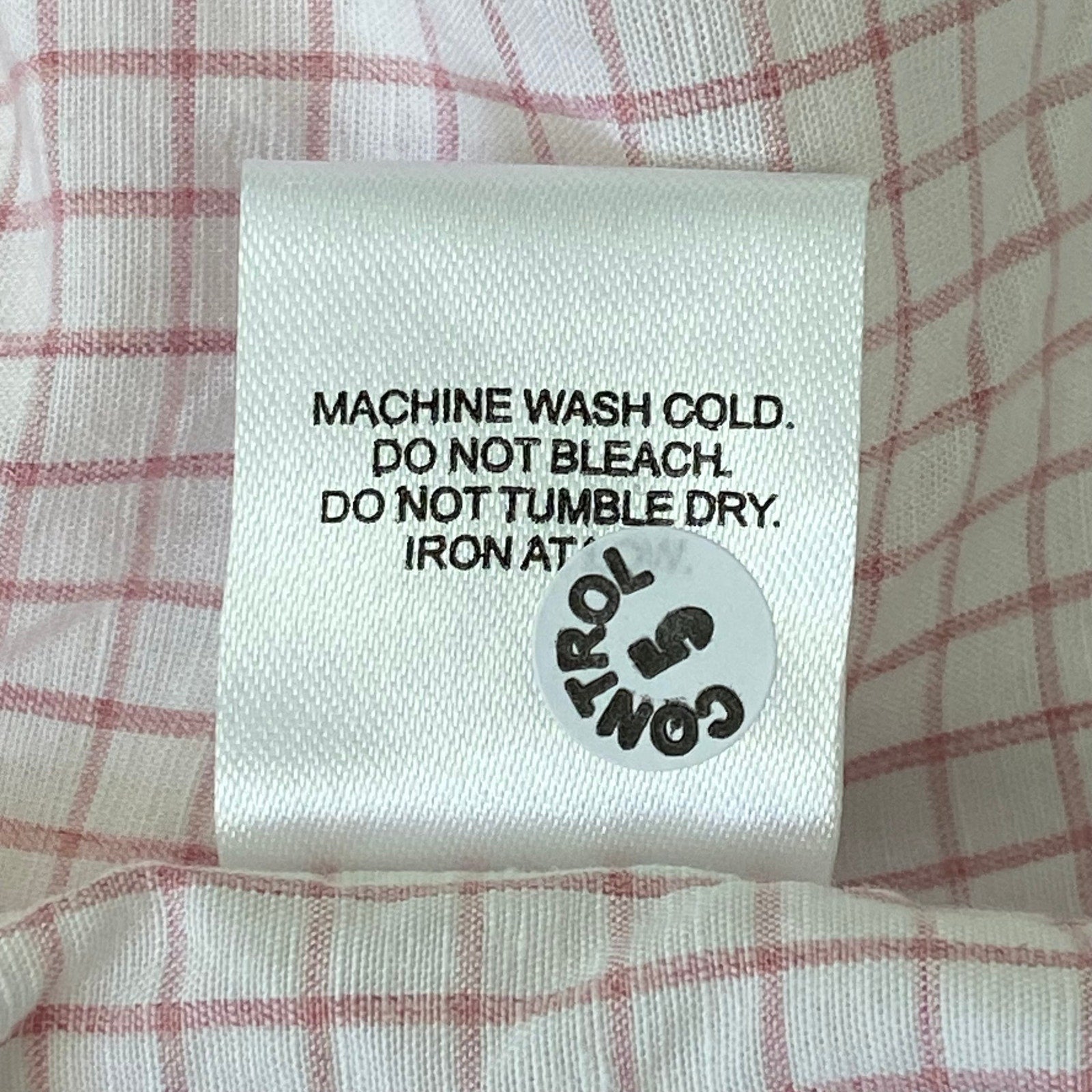 Johnston & Murphy Shirt Men's Small Button-Up Shirt Linen Blend Pink Check