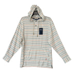 Tommy Bahama Shirt Men's Large Castelo Baja Linen Multicolor Stripe Hooded