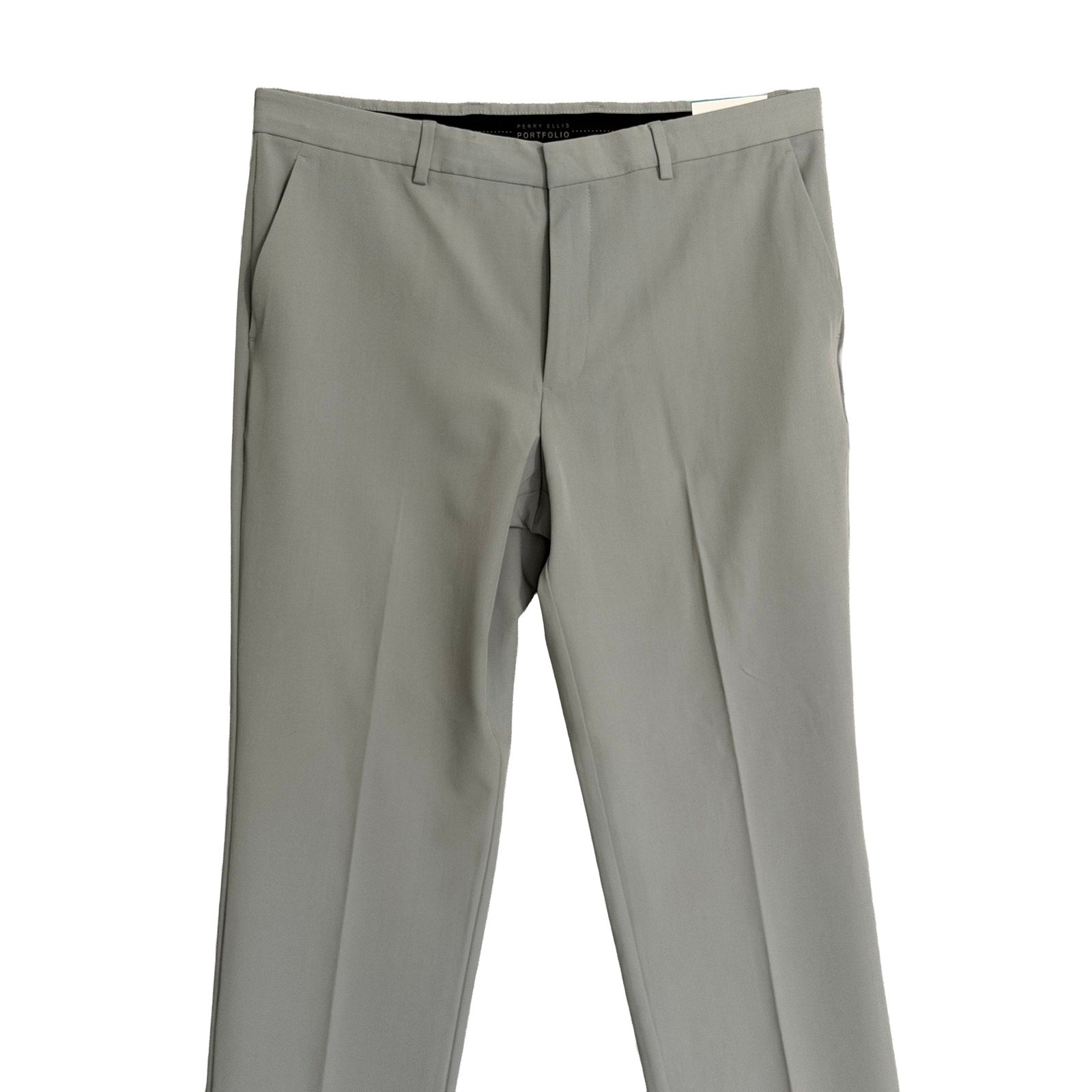 Perry Ellis Portfolio Dress Pant Men's 36"x32" Modern Fit Chiseled Stone
