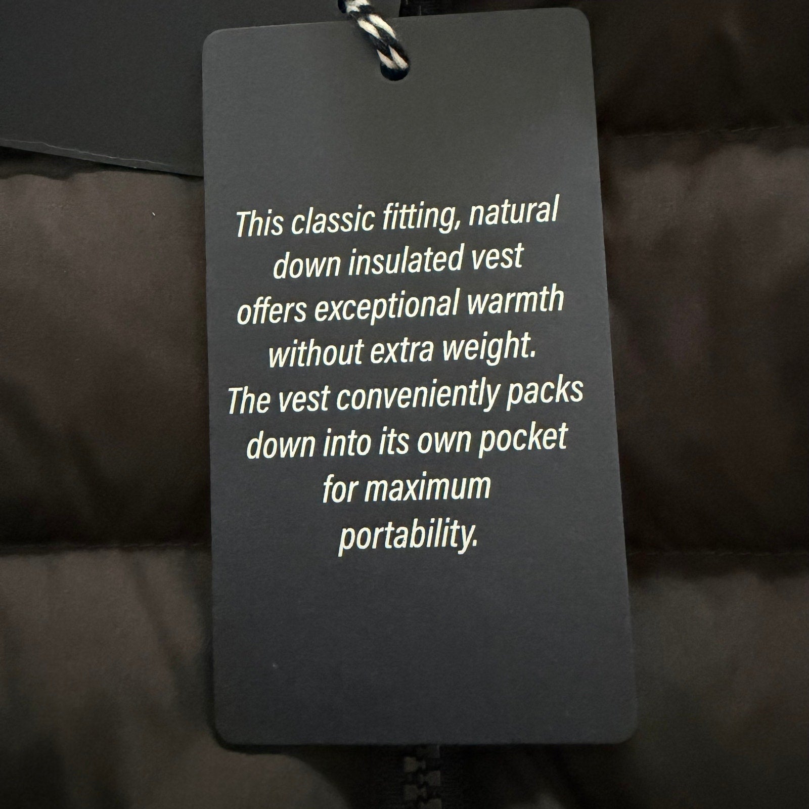 Roundtree & Yorke Down Vest Men's Large Full Zip Packable Pockets Black