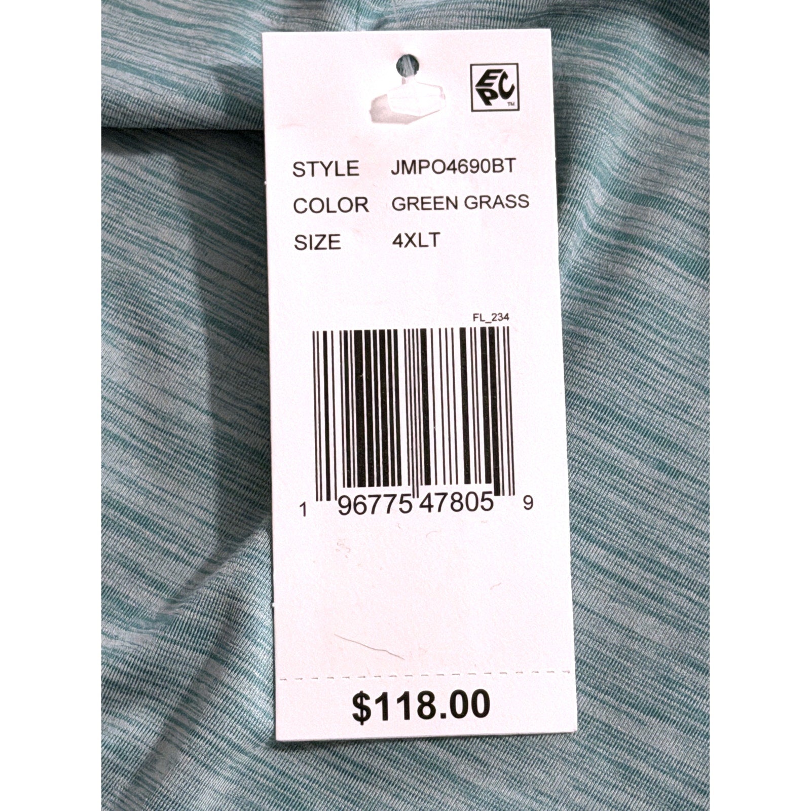Johnnie-O Polo Shirt Men's 4XLT Big & Tall Short Sleeve Stretch Blue Stripe