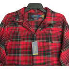 Polo Ralph Lauren Men's Large Performance Camp Shirt Classic Fit Red Black