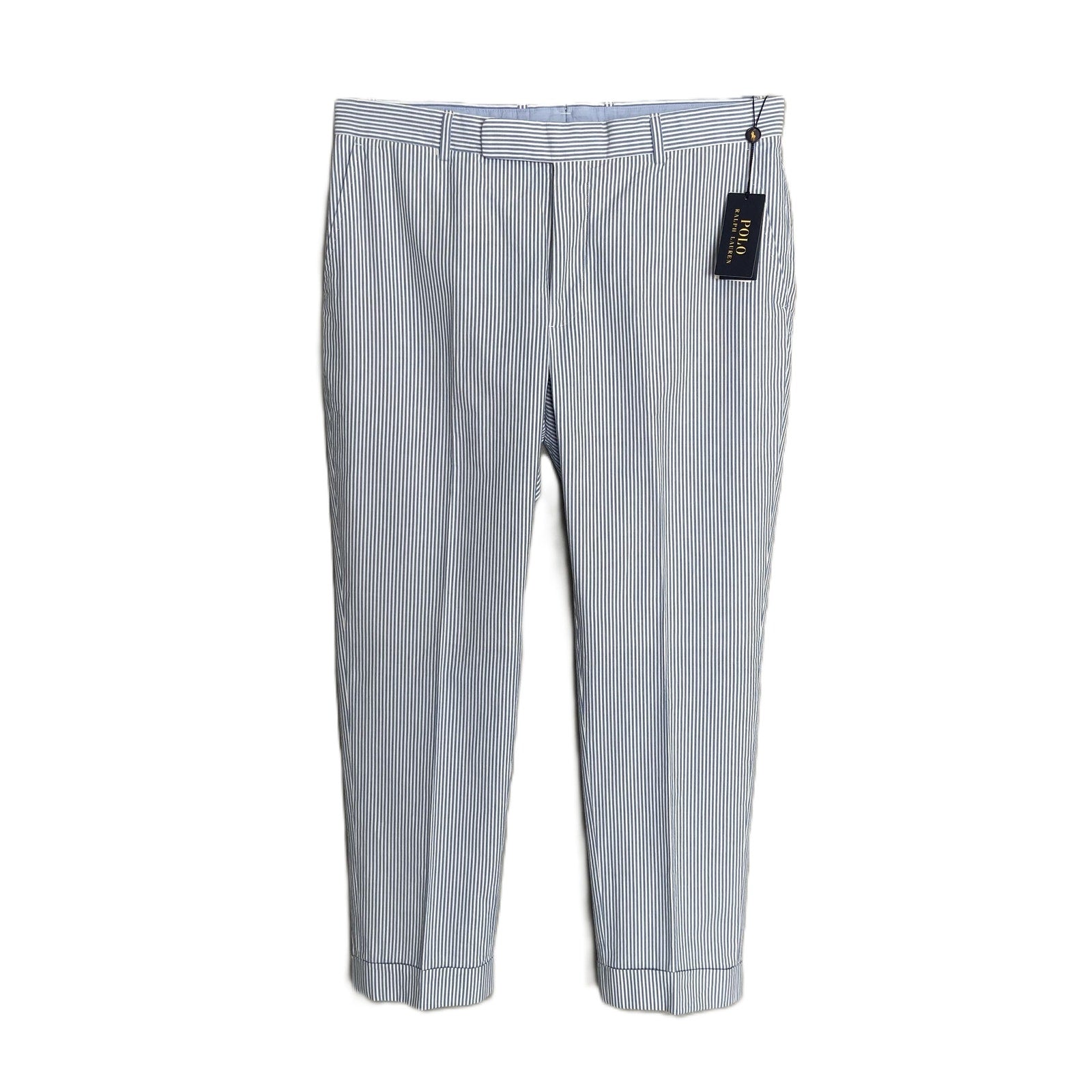 Polo Ralph Lauren Pants Men's 38x30 Seersucker Dress Pants Blue & White