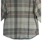 Tommy Bahama Shirt Men's Medium Canyon Beach Flannel Smoke Grey Plaid