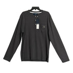Psycho Bunny Henley T-Shirt Men's XL Long Sleeve Chest Pocket Dark Gray