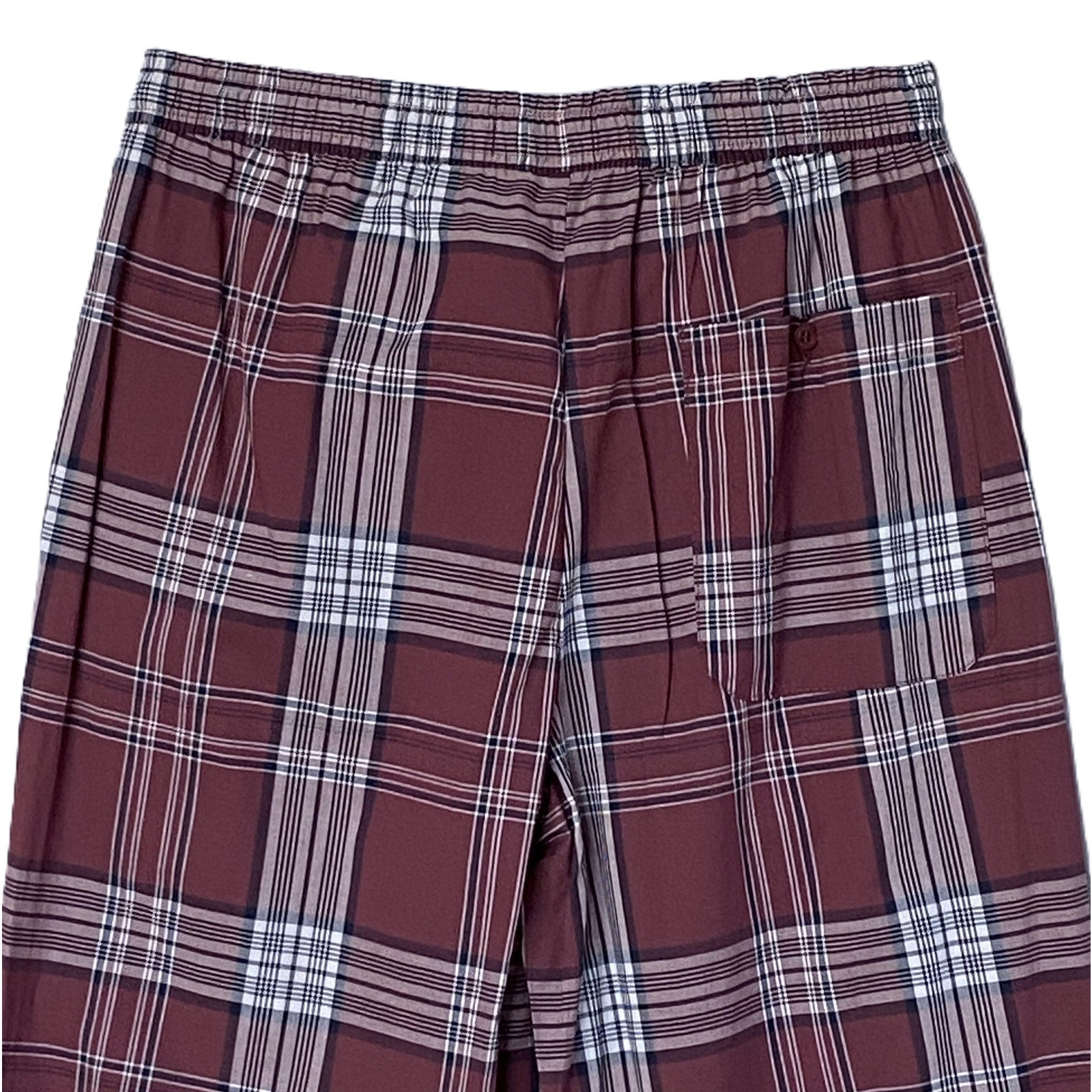 Ted Baker Sleep Pant Men's Small Woven Cotton Drawstring Pockets Red Plaid