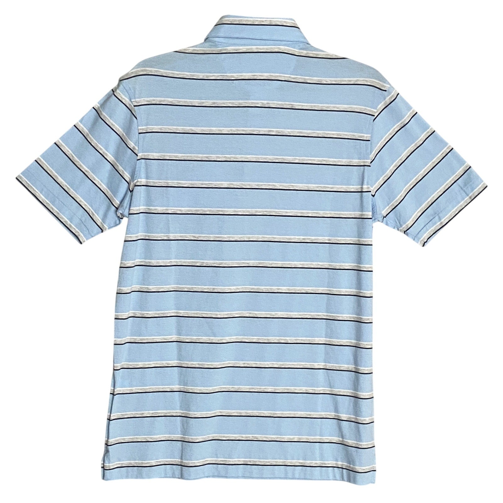 Daniel Cremieux Shirt 38 Men's Small Pima Cotton Polo Blue & Gray Stripe