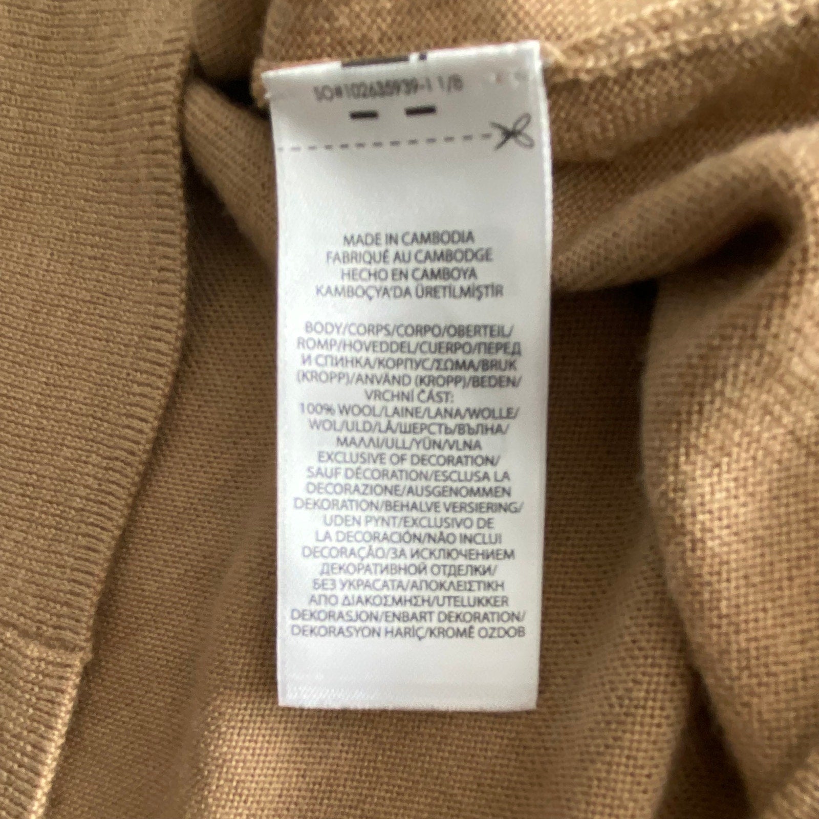 Polo Ralph Lauren Men's XXL V-Neck Sweater Merino Wool Brown