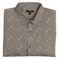 Alfani Dress Shirt Men's Medium Button-Up Long Sleeve Cotton Taupe Geo Print